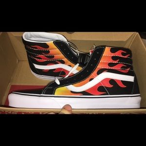 Vans Flame Sk8-Hi Reissue Shoes - Black/White